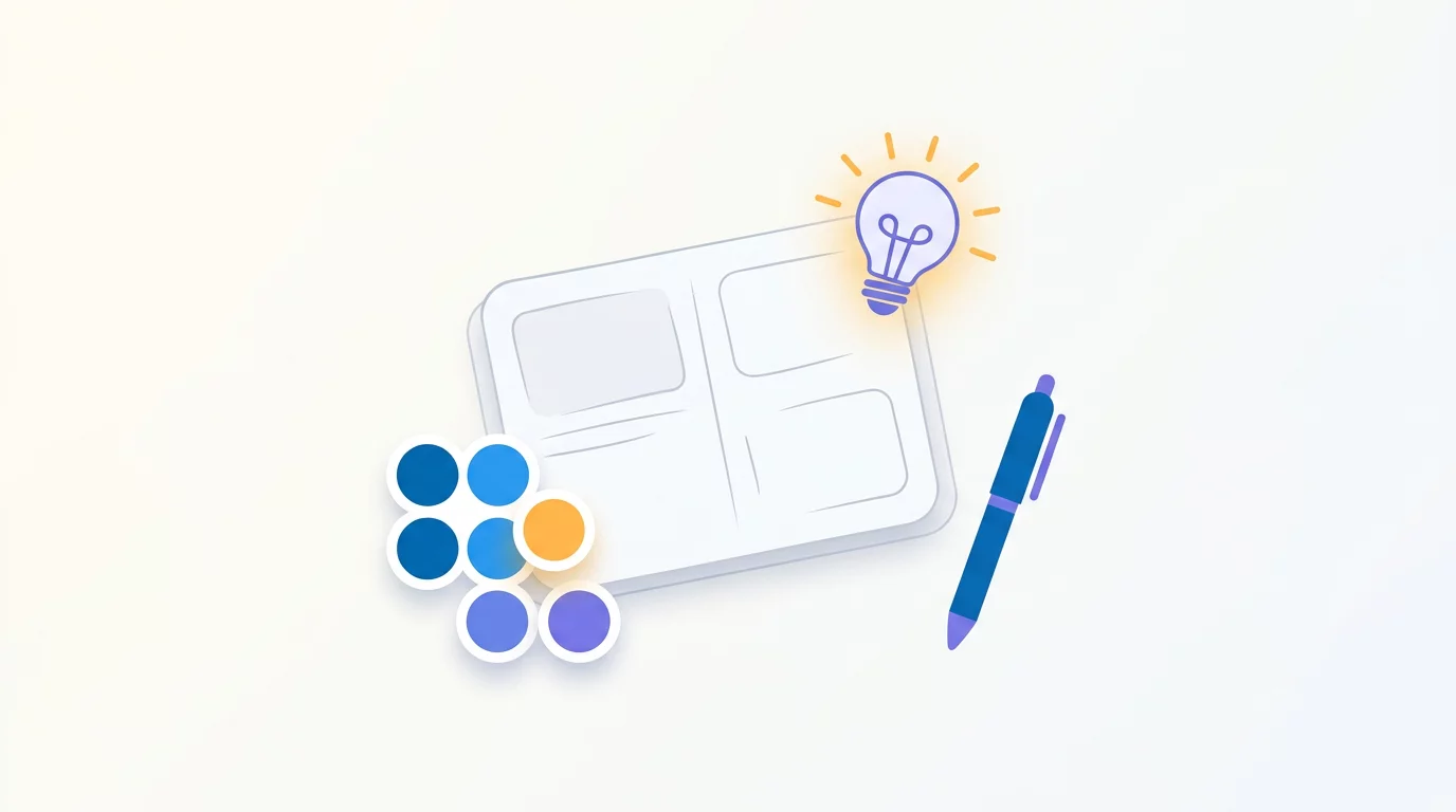 Illustration: a freelancer's workspace with tasks and ideas